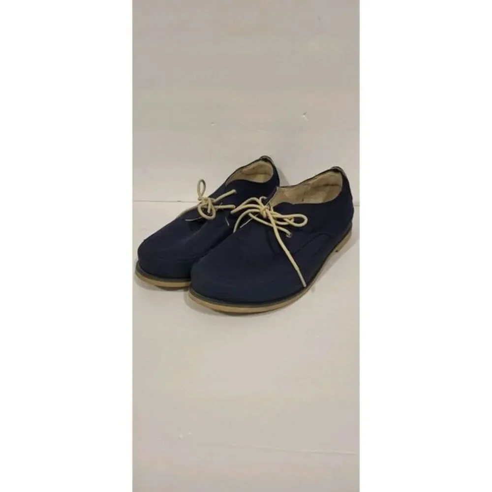 OluKai Lace Up Shoes Men's 11 Blue Canvas Leather‎ Honolulu Lace Mesh Casual